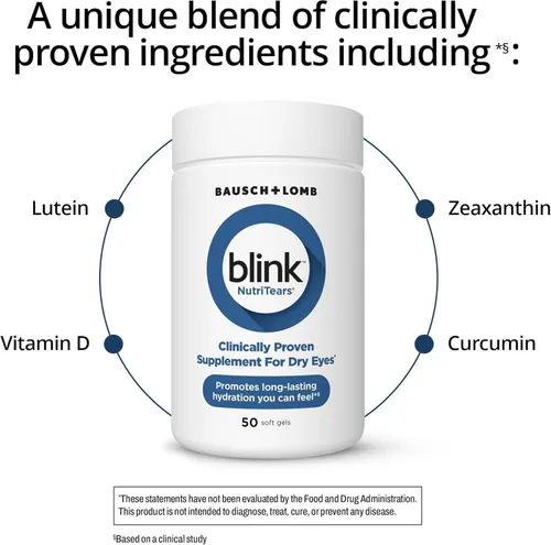 Vista 2 de BLINK NutriTears Suplemento + Boost Paquete de Gotas para los Ojos Sin Conservantes, Hidratante y Calmante para Ojos Ligeramente Secos