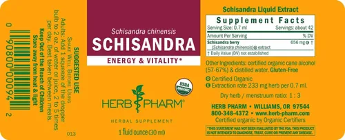 Vista 9 de Herb Pharm Extracto líquido orgánico certificado de bayas Schisandra - 1 onza