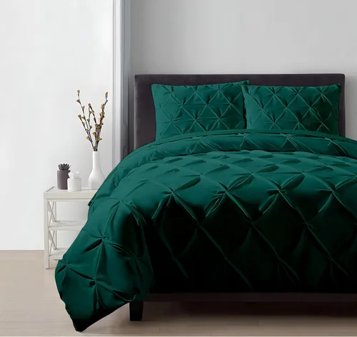 Vista 17 de Juego de funda de edredón color burdeos, tamaño individual, 1 funda de edredón con 2 fundas de almohada, 3 piezas, funda de edredón con cierre