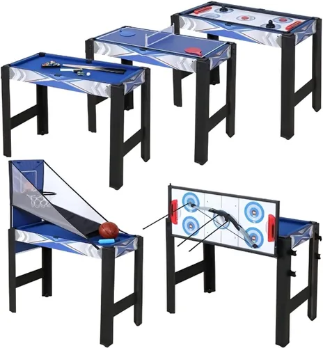 Mesa de juego múltiple 5 en 1, mesa de juego combinada con hockey, billar, ping pong, tiro con arco, baloncesto para el hogar, sala de juegos y