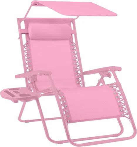 Vista 102 de Best Choice Products Silla reclinable plegable de gravedad cero para exteriores, de patio, para salón al aire libre, con toldo ajustable