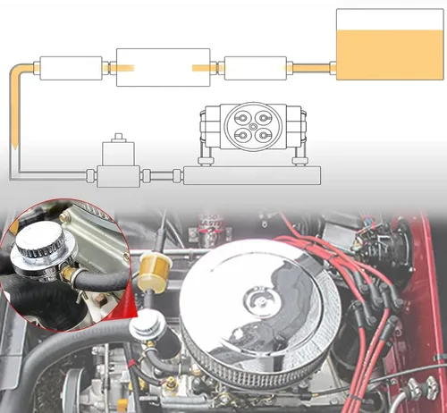 Vista 2 de Kit de Bomba de Combustible de Carburador Ajustable Manual de 1-5 PSI Regulador de Presión de Combustible