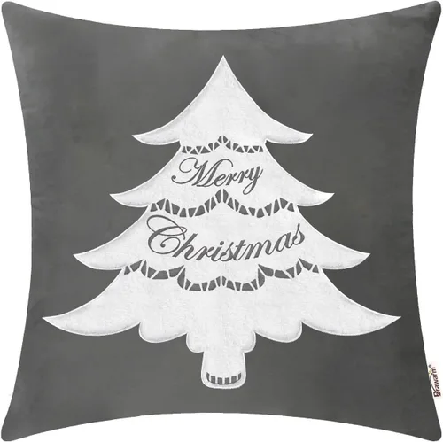 Vista 9 de BRAWARM Christmas Pillow Cover 18 X 18 Inches, Black Reindeer Embroidered Pillow Cover, Soft Velvet Decorative Throw Pillow for Couch Bed Sofa