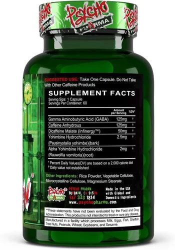 Vista 2 de Psycho Pharma Far Beyond Driven, para aumentar la energía para quemar con un enfoque mejorado, estado de ánimo positivo.