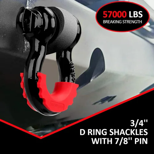 Vista 5 de Grilletes de 3/4" (2 piezas) LIBERRWAY, 57,000 libras de resistencia, con tornillo de 7/8", grillete de anillo D robusto para todoterreno, anillo D
