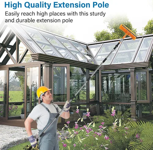 Vista 6 de Poste de extensión de rodillo de pintura, poste de extensión de pintura de 4 a 12 pies, ajuste de empalme multiusos largo para cepillo de araña