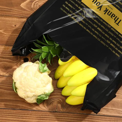 Vista 3 de Zonon 200 bolsas de compras de agradecimiento en 3 tamaños bolsas de plástico con asa Boutique Bolsas de compras