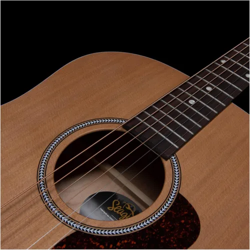 Vista 3 de Seagull S6 Cedar - Guitarra acústica delgada original, diapasón de palisandro, SEMI brillante natural