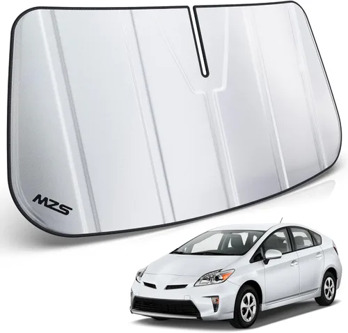 Vista 40 de MZS Parasol para parabrisas compatible con el modelo 3 2018-2026, parasol plegable para ventana delantera de automóvil con bolsa de almacenamiento