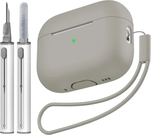 Vista 37 de Compatible con Airpods Pro 2 Case, Funda Protectora de Piel de Silicona Suave con Kit de Limpieza y Cordón Compatible para AirPod Pro de 2ª
