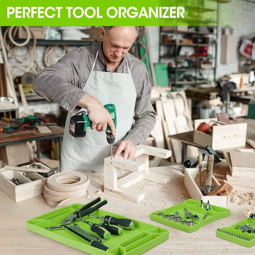 Vista 7 de DURATECH Bandeja de herramientas flexible, soporte de herramientas de silicona para almacenamiento de mecánicos, organizador resistente al calor y a