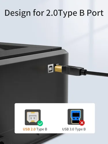 Vista 4 de CableCreation Cable de impresora USB C a B de 3.3 pies, escáner y cable MIDI para piano digital Yamaha Casio, controlador DJ, 1 M, negro