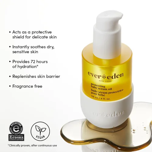 Vista 2 de Evereden Aceite de masaje protector para bebés, 4 onzas, aceite de bebé para recién nacido, cuidado limpio y suave del bebé, no tóxico y sin