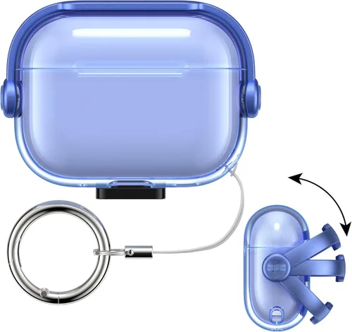 Vista 9 de kwmobile Funda transparente para auriculares compatible con Apple Airpods Pro 2 / Pro 1 - Funda de TPU para auriculares con soporte para teléfono