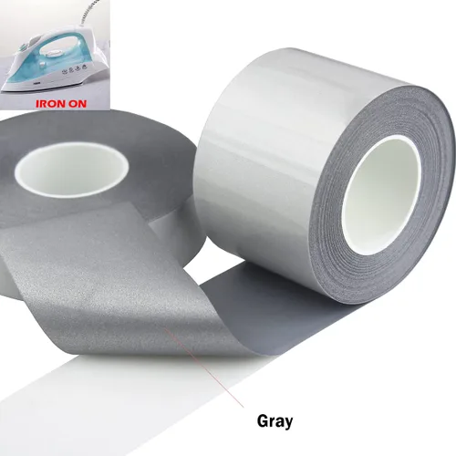 Vista 3 de Cinta de vinilo reflectante de transferencia de calor HTV de alta visibilidad para ropa gris (1 pulgada x 20 yardas)