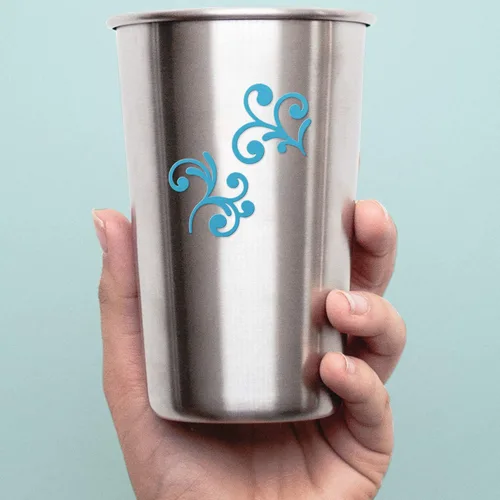 Vista 5 de Juego de 2 calcomanías de vinilo impermeable de alta calidad para teléfono portátil, accesorio de casco, ventana de coche, taza tubércula Azul