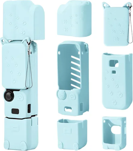 Vista 9 de Funda de silicona Pocket 3: Funda protectora Protector de lente compatible con cámara Vlogging DJI Osmo Pocket 3 Creator Combo Accesorios (negro)