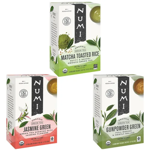 Vista 17 de Numi Té Orgánico de Arroz Tostado Matcha, 100 Bolsas de Té Matcha, Sabroso Té Verde