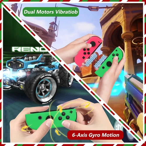Vista 4 de Tinygu Joy Cons for Switch Nintendo Left and Right Switch Joy Con Controllers Left Right Wireless Remote Replacement for Switch Joycons Support