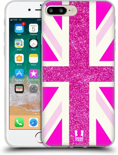 Vista 178 de Head Case Designs Blue Gingham Union Jack Collection - Funda de gel suave compatible con Apple iPhone 7 Plus/iPhone 8 Plus