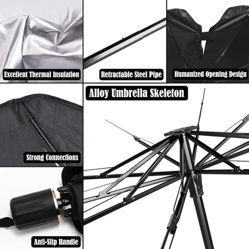 Vista 3 de Car Windshield Sun Shade Umbrella for Honda HR-V 2023 2024 2025, Foldable UV Block Sunshade Front Window, Heat Insulation Protection Vehicle Cool