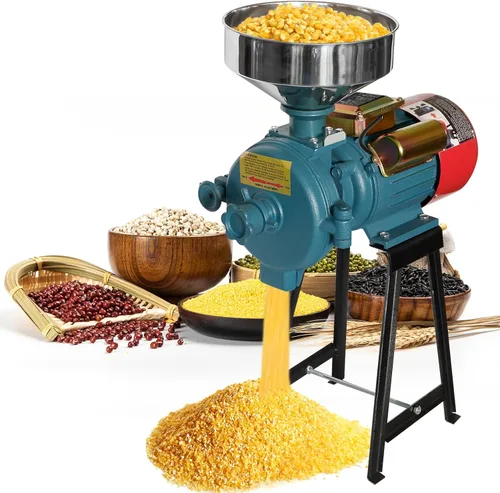 Vista 8 de NAIZEA Molinillo de cereales secos y húmedos, molinillos eléctricos de grano de maíz, máquina de grano comercial resistente de 3000 W 110 V, molino