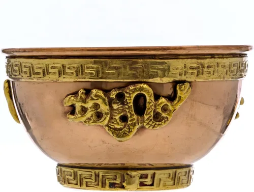 Vista 3 de Alternative Imagination Cuenco de Cobre de Dragón – Cuenco de Ofrenda para Uso en Altar, Ofrendas Rituales, Decoración del Hogar Brujesco – Soporte