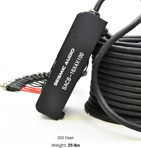 Vista 2 de Seismic Audio Altavoces de 16 canales de bajo perfil XLR Enviar placa de circuito Cable de serpiente, cable divisor XLR, 100 pies