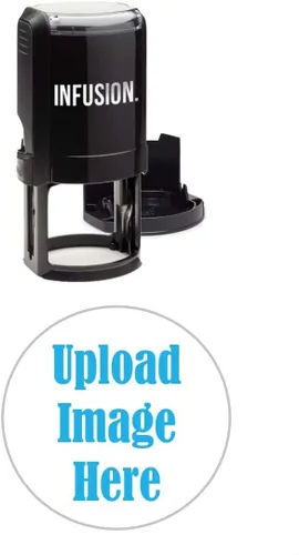 Vista 21 de Infusion 1-5/8" x 1-5/8" Personalizado, Grande, Ronda Autoentintado Logo Sello, Negro