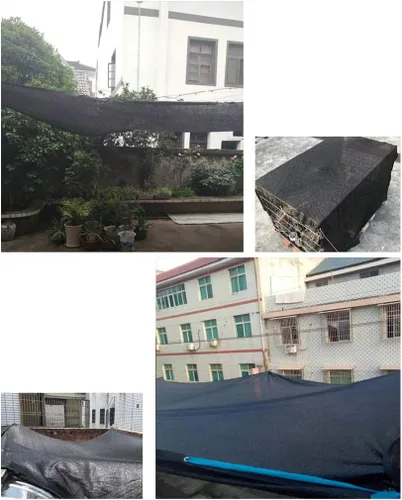 Vista 8 de Red de sombra negra con aislamiento térmico para el hogar, balcón, 50% -60% resistente a los rayos UV, tela de malla transpirable, tela de sombra