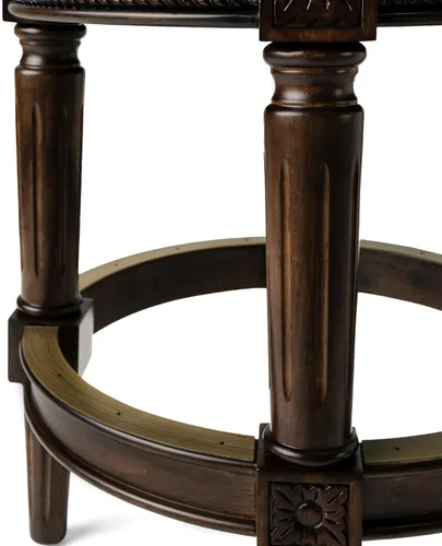 Vista 9 de Maven Lane Pullman Taburete de bar sin respaldo de 31 pulgadas, juego de 2, taburetes giratorios con reposapiés, marco de madera maciza marrón