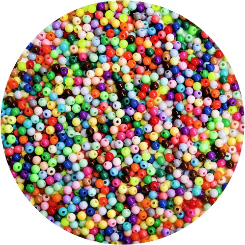 Vista 54 de BONNY BOXX 2000 cuentas redondas acrílicas de zafiro liso de 0.157 pulgadas, bolas de goma de mascar de resina plástica para hacer collares