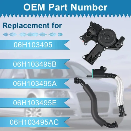 Vista 2 de WATERWICH Kit de manguera de ventilación para motor PCV para cárter de motor compatible con Audi A3 A4 A5 Q5 TT VW Beetle CC Jetta Passat GTI