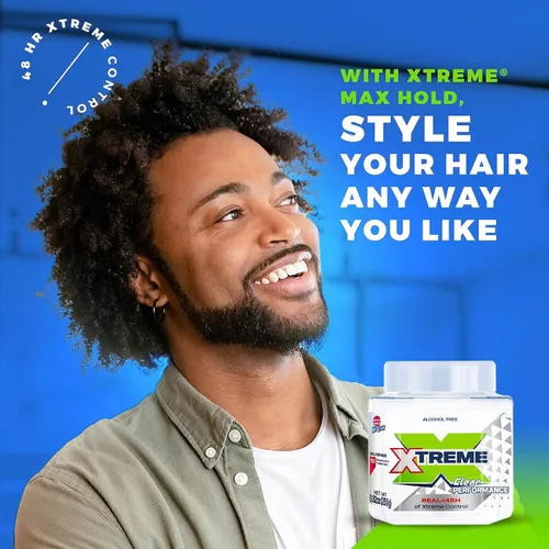 Vista 4 de Xtreme Clear Performance Styling Gel para el cabello para hombres, sin alcohol, control Xtreme de 48 horas con aloe vera, tarro de 8.82 onzas