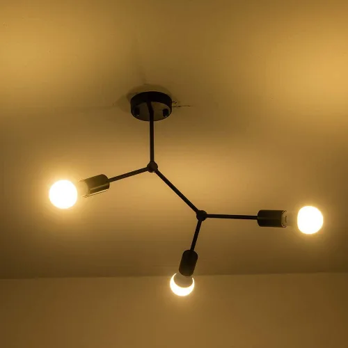 Vista 4 de Lámparas de techo de múltiples cabezales, lámpara LED retro con personalidad industrial, lamparas compatibles con sala de estar, lámpara de araña