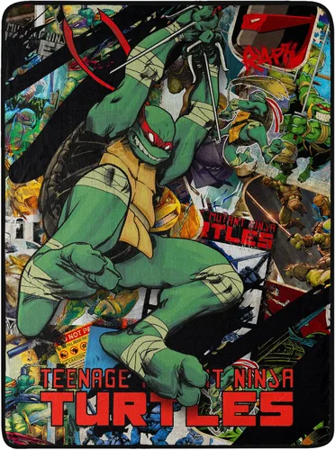 Vista 16 de Northwest Manta Micro Raschel Teenage Mutant Ninja Turtles, 46 x 60 pulgadas, Cowabunga Dudes