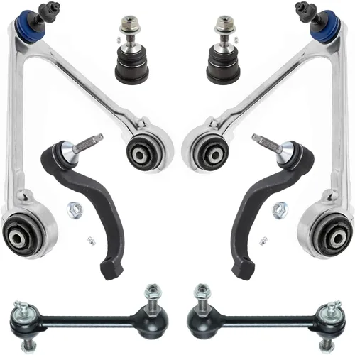 Vista 349 de Detroit Axle - Kit de brazos de control delanteros 2WD de 8 piezas para Ford F-150 Lincoln Mark LT 05-08, 4 brazos de control superior e inferior