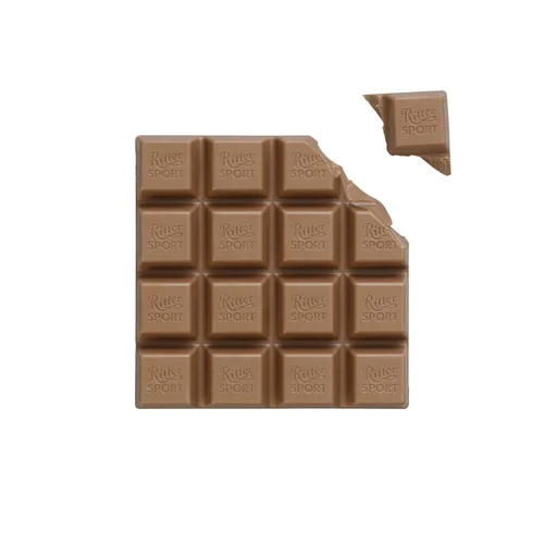 Vista 4 de Ritter Sport Alpine Chocolate con leche, barra de 3.5 onzas, paquete de 12 unidades de cacao sostenible 100% certificado