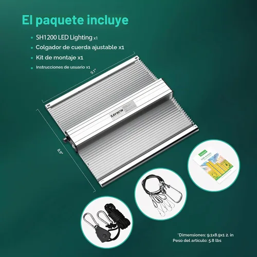 Vista 8 de Luz de Crecimiento LED SH1200 Mejorada 2025, Luces de Crecimiento LED de Espectro Completo Regulables con UV e IR para Plantas