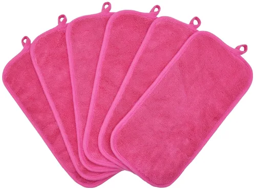 Vista 15 de Paños desmaquillantes para cara, ojos, labios, almohadillas reutilizables para quitar maquillaje de microfibra suave, paños de limpieza facial de 5