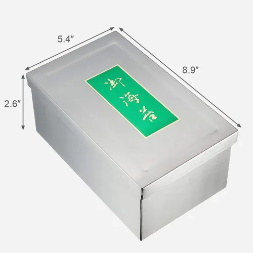 Vista 4 de TIKUSAN Contenedor de algas japonesas Sushi Nori Can Hecho en Japón Acero Inoxidable (Pequeño)