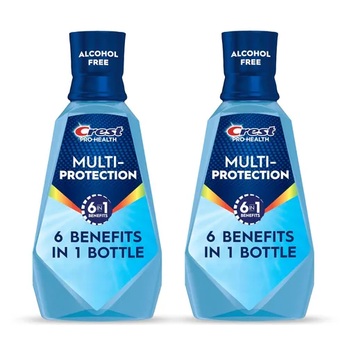 Crest Enjuague bucal Pro Health Multi-Protection, beneficios 6 en 1, sin alcohol, fluoruro anticaries que contiene CPC (cloruro de cetilpiridinio),