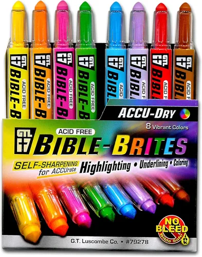 Vista 5 de G.T. Luscombe Company, Inc. Accu-Dry Bible-Brites - Juego de 8 resaltadores acrílicos multicolor (5 x 4)