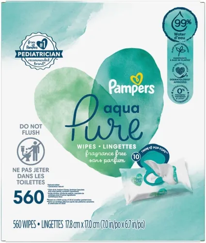 Vista 6 de Pampers Toallitas sensibles para bebés - Sin perfume - 392