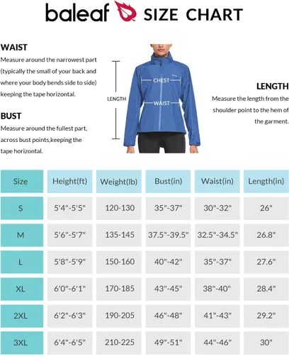 Vista 6 de BALEAF Chaqueta impermeable para mujer, rompevientos para correr, ciclismo, plegable, reflectante, ligera, con capucha