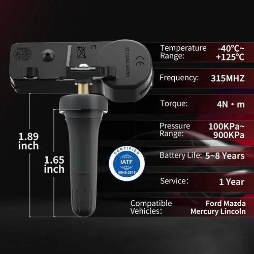Vista 3 de Marsflex Sensor TPMS 4 piezas compatibles con Ford F150, Mazda Lincoln, Mercury Explorer, Mustang Expedition Edge Escape Fusion, el sensor