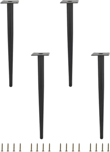 Vista 27 de Paquete de 4 patas para muebles, patas redondas cónicas para muebles, pie de metal resistente para sofá, armario, bar, cama, mesa, silla, sofá