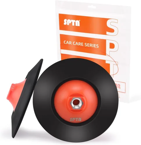 Vista 11 de SPTA 2 placas de respaldo flexible rotativas RO, almohadilla de respaldo suave de poliuretano de cara de aro y bucle, utilizada en pulidora rotativa