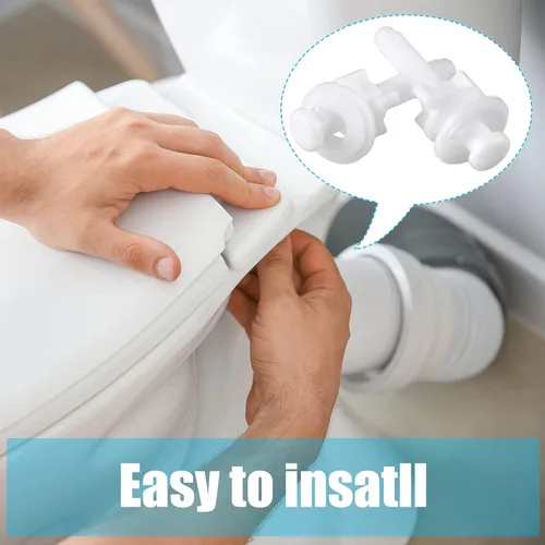 Vista 6 de Jetec Kit de 2 piezas de tornillos de repuesto para asiento de inodoro, tornillos de plástico con tuercas y arandelas de plástico, kit de piezas