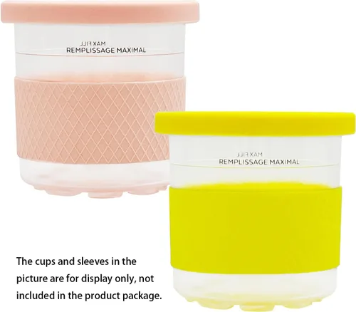 Vista 4 de Tapas de silicona de repuesto, compatibles con contenedor de Ninja Creami Ice Cream Maker, modelo NC301, NC300, NC299AMZ Series. (rosaamarillo)